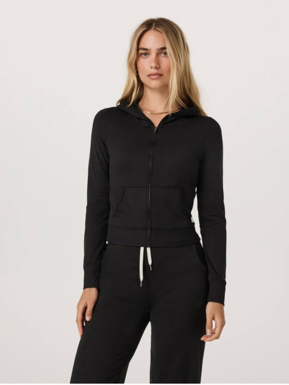 NWT Vuori Halo Mini Full Zip Hoodie Black Heather Sz M